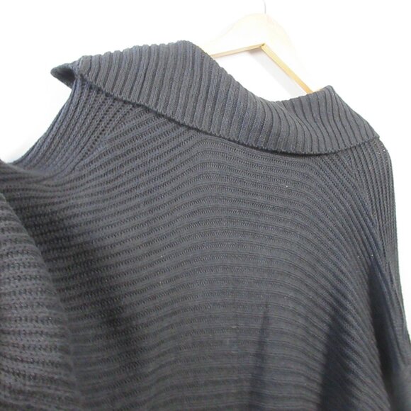 Free People Marlie Pullover Sweater Women L Black Cotton Acrylic Ribbed Knit - Picture 9 of 12